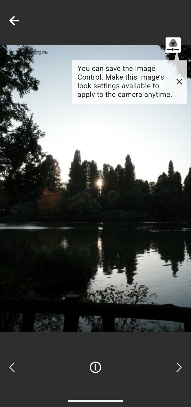 Image filtering screen